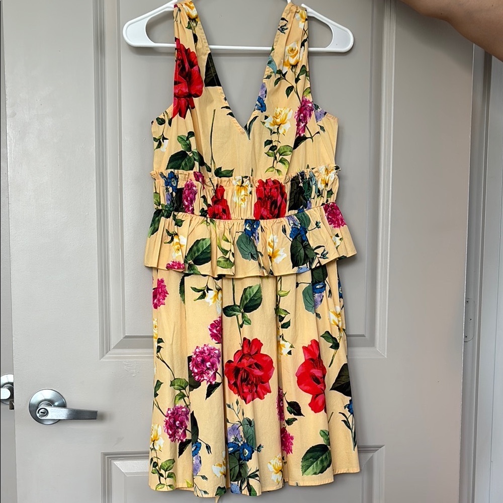 Floral Yellow Sleeveless Dress